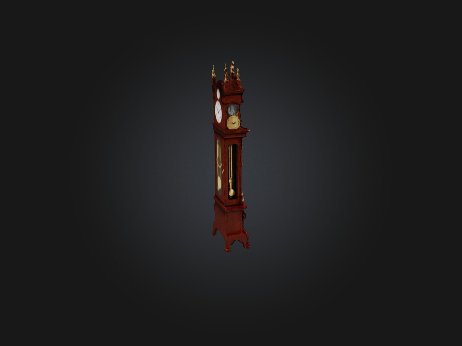 Grandfather Clock Model Low-poly 3D model_15