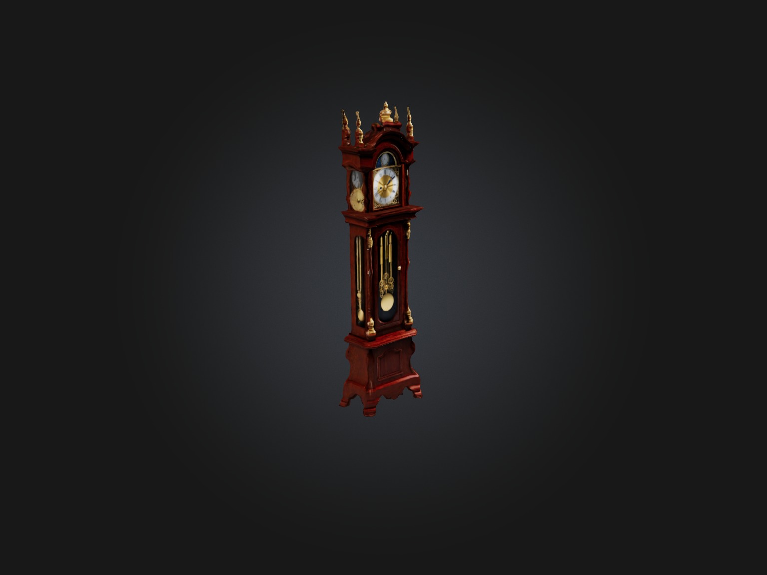 Grandfather Clock Model Low-poly 3D model_11