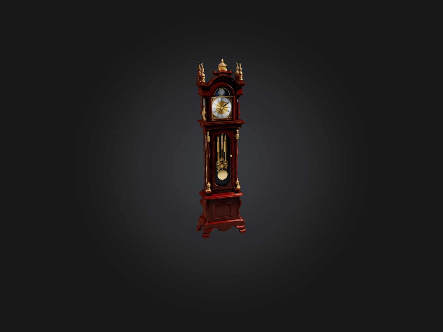 Grandfather Clock Model Low-poly 3D model_10