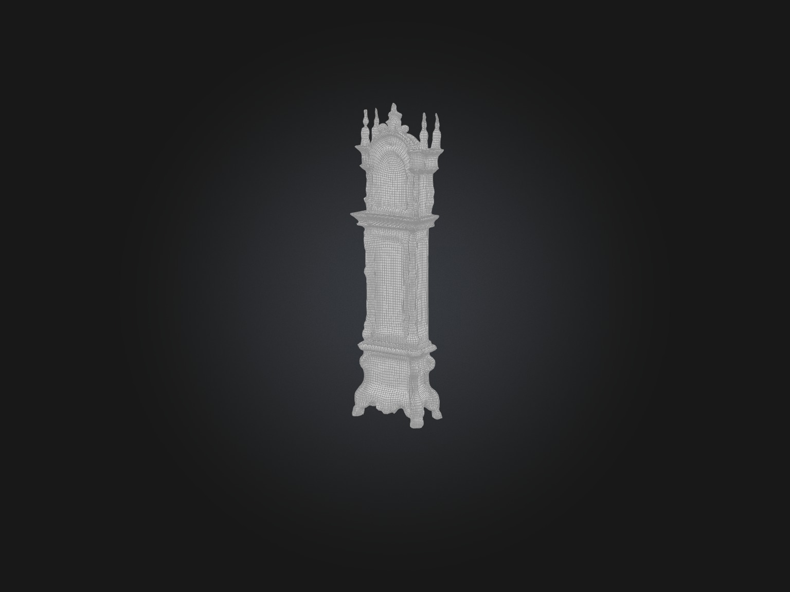 Grandfather Clock Model Low-poly 3D model_7