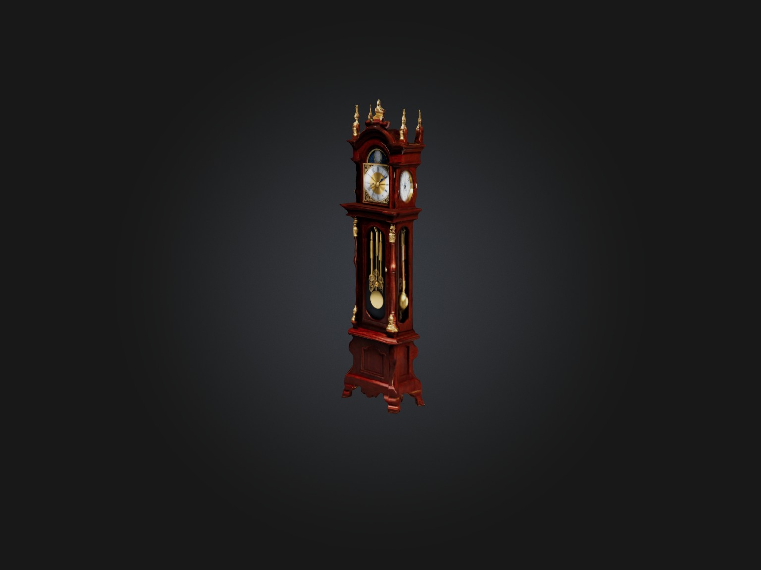Grandfather Clock Model Low-poly 3D model_3