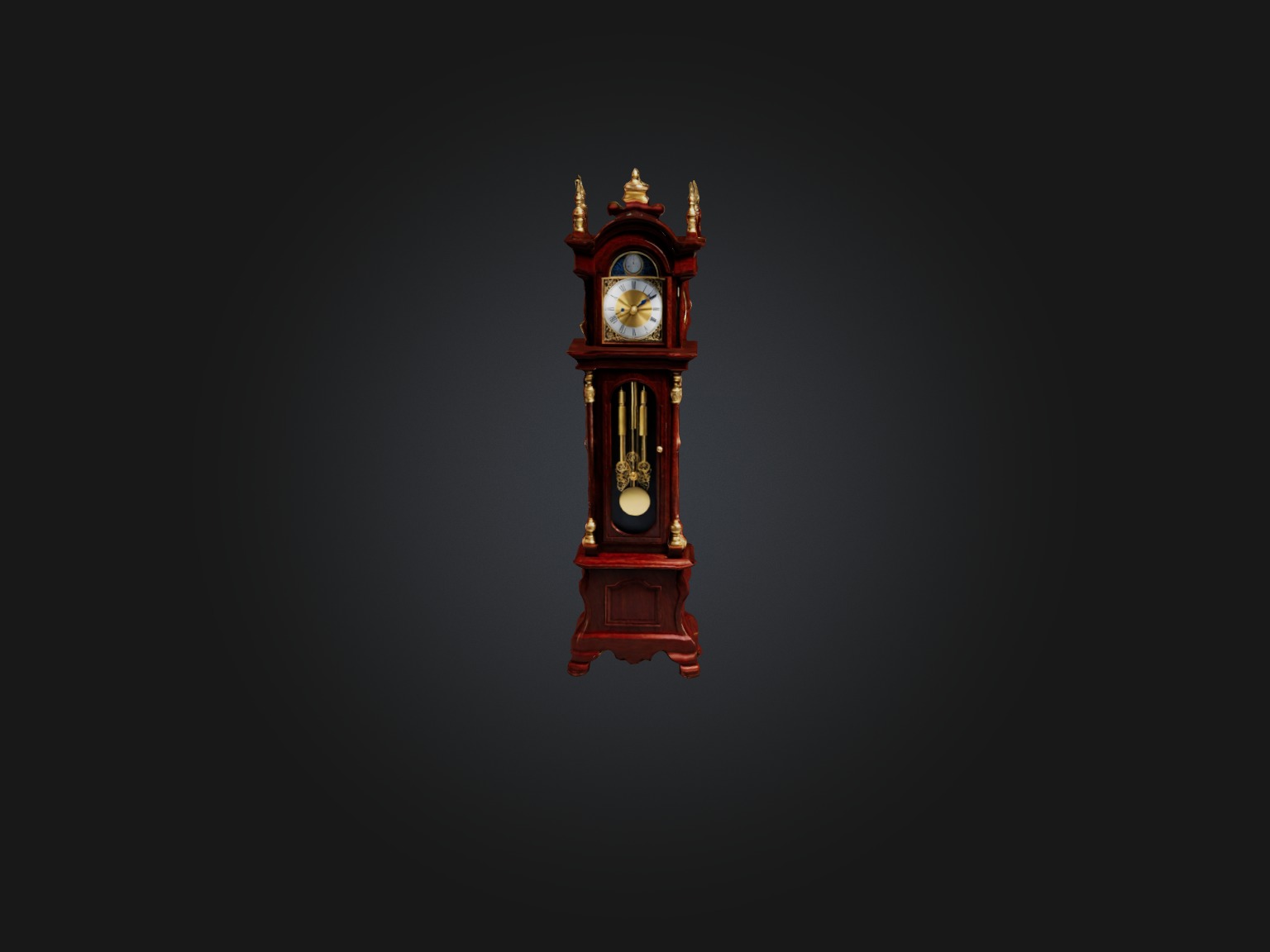 Grandfather Clock Model Low-poly 3D model_9