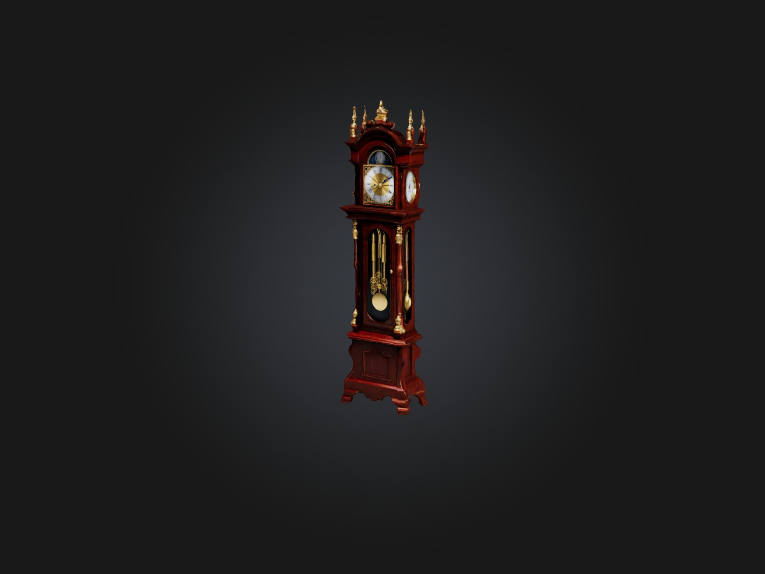 Grandfather Clock Model Low-poly 3D model_14