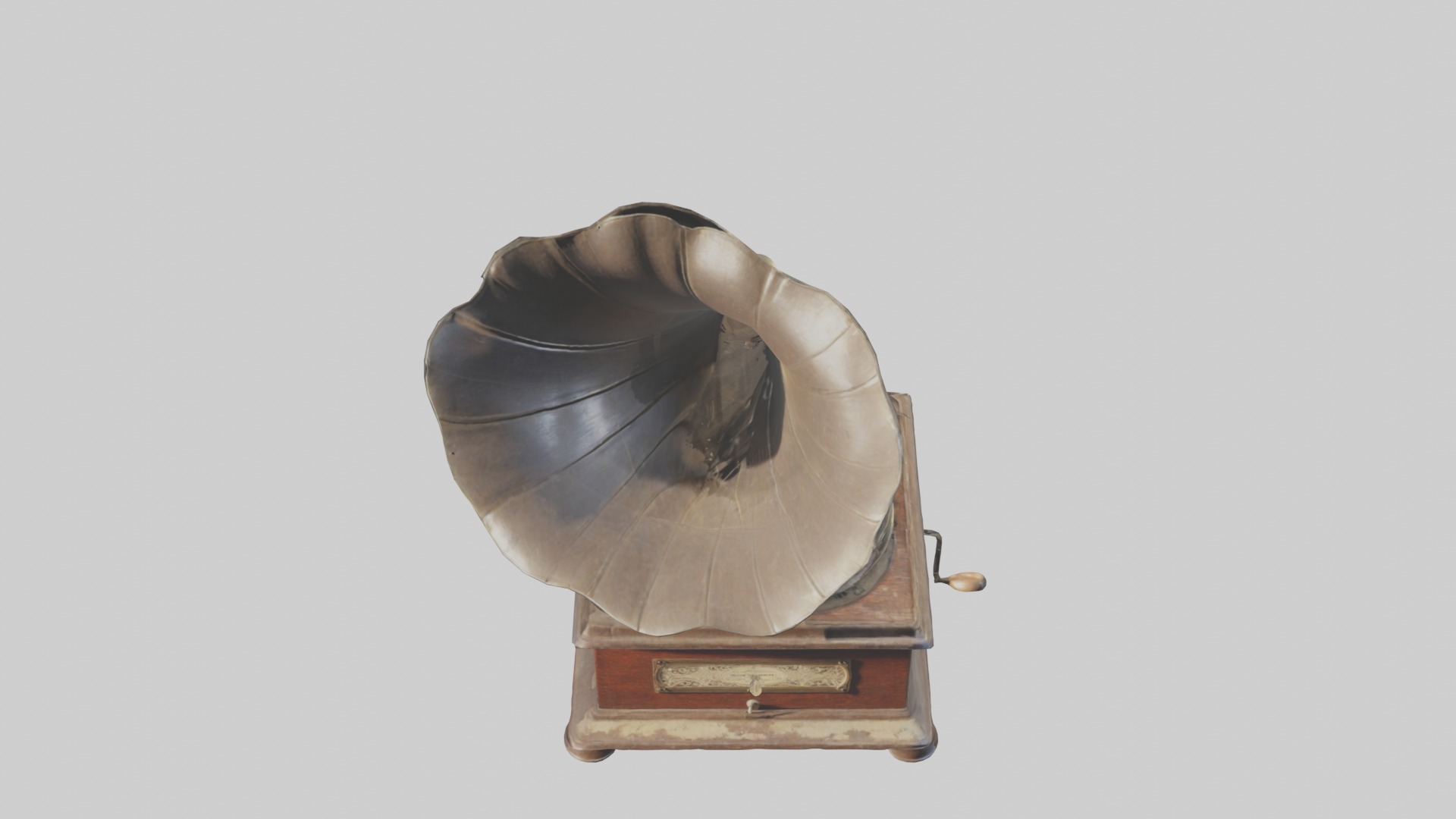 Dusty Old Gramophone Model Low-poly 3D model_5