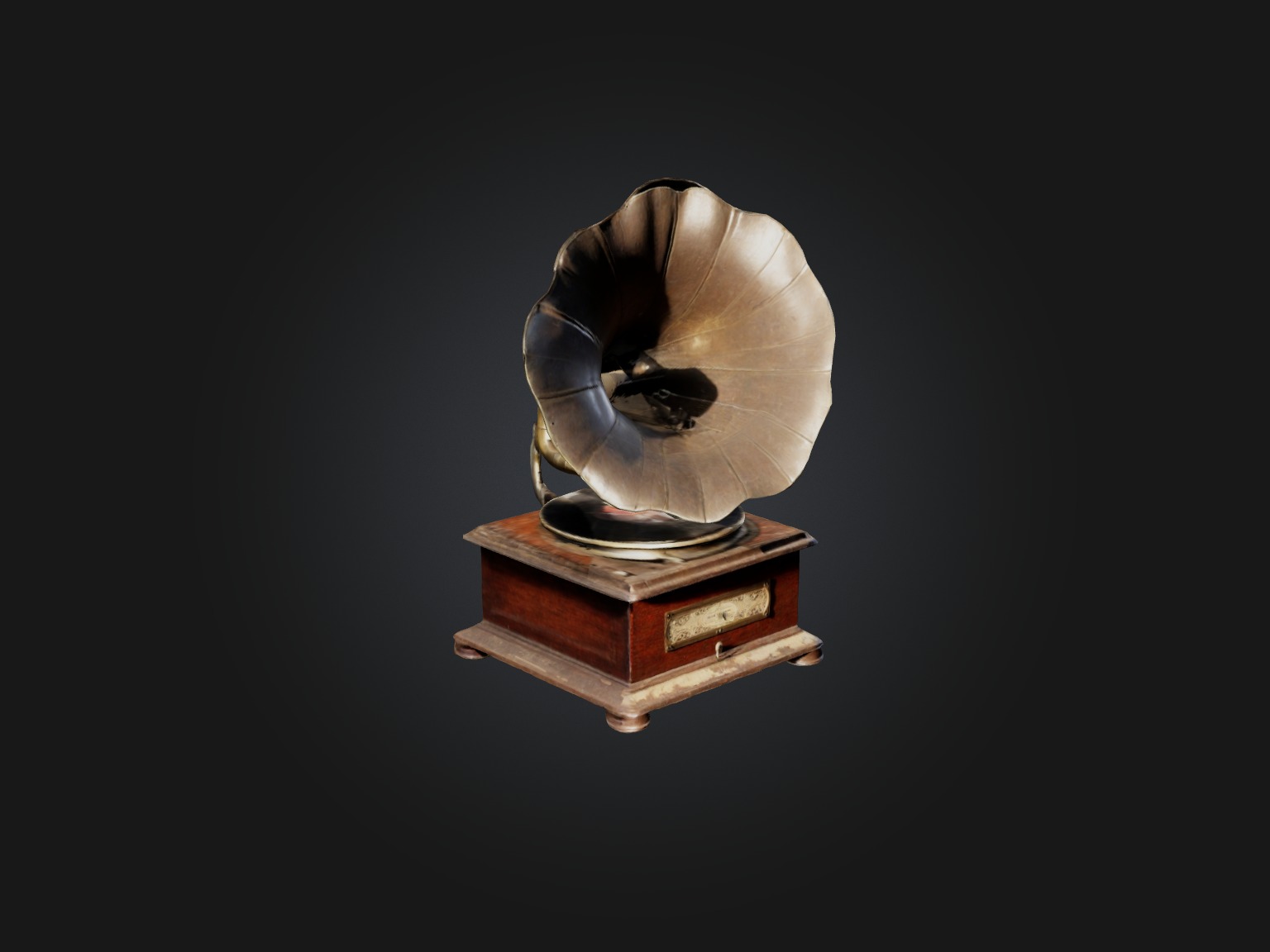 Dusty Old Gramophone Model Low-poly 3D model_11