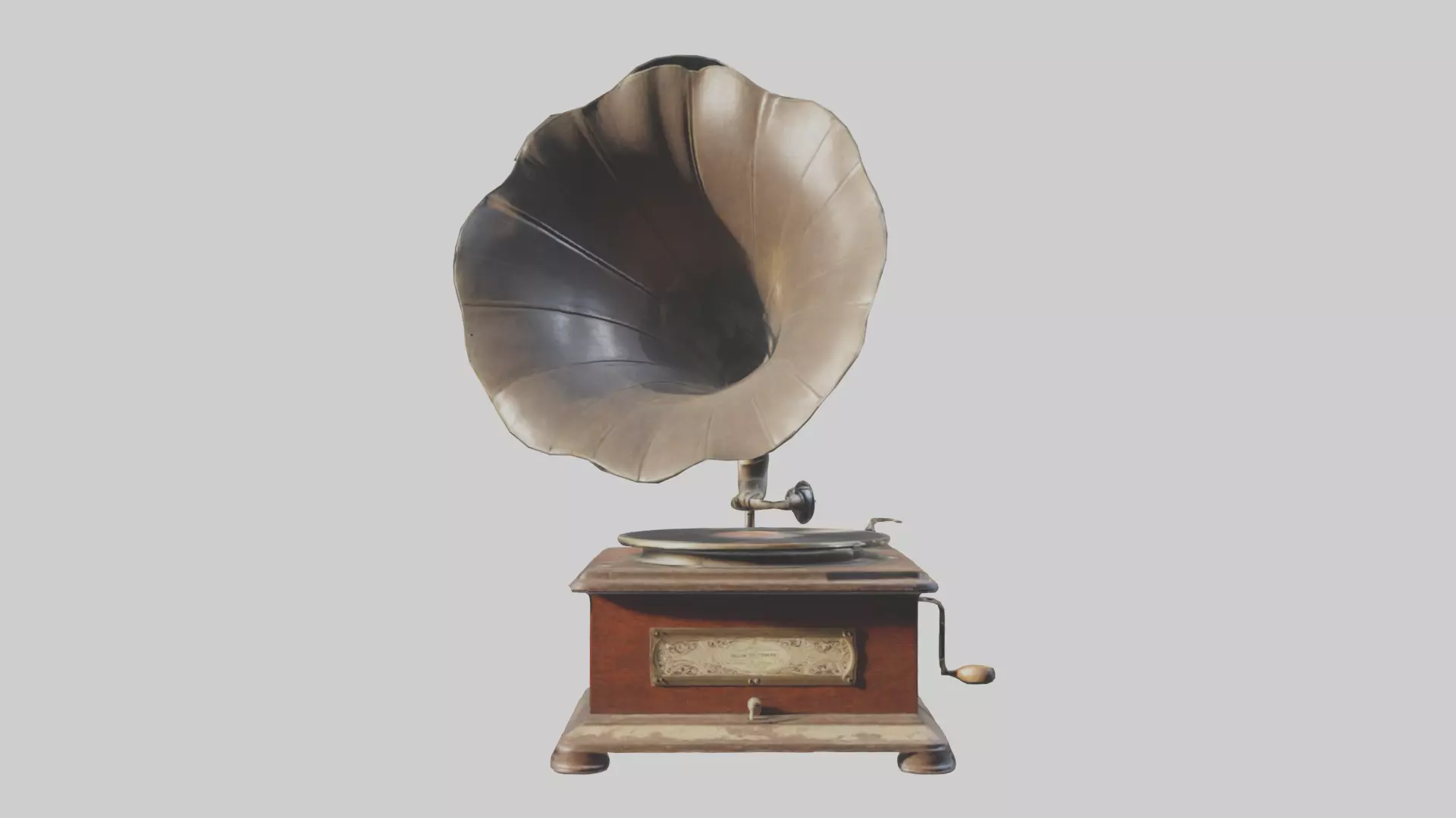 Dusty Old Gramophone Model Low-poly 3D model_0