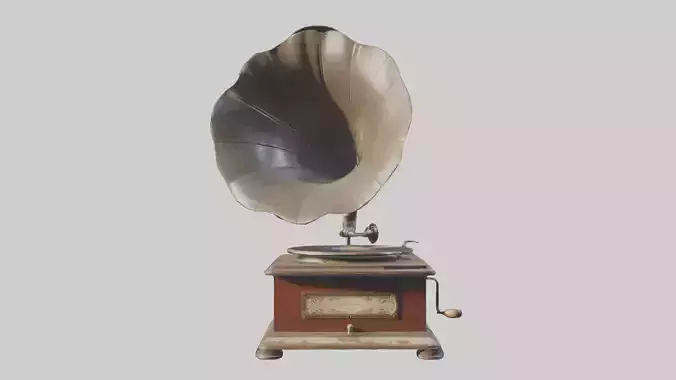 Dusty Old Gramophone Model Low-poly 3D model