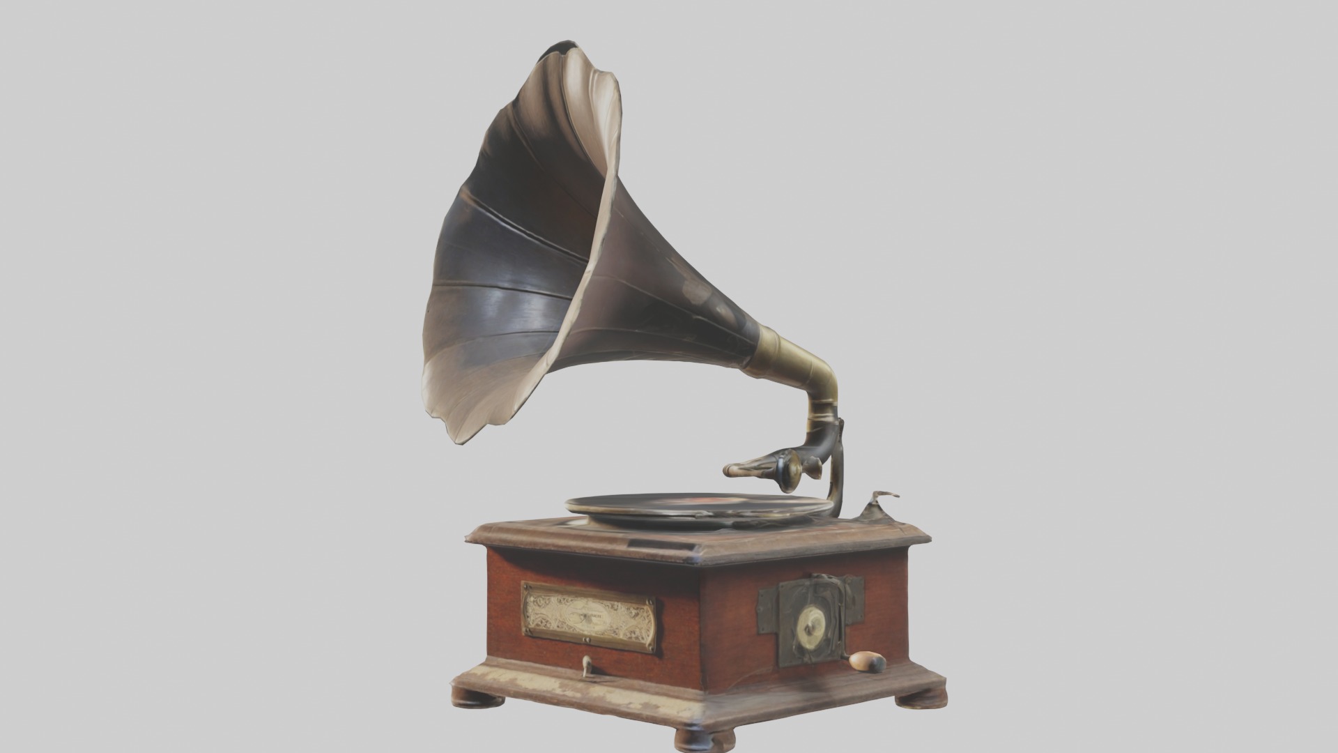 Dusty Old Gramophone Model Low-poly 3D model_18