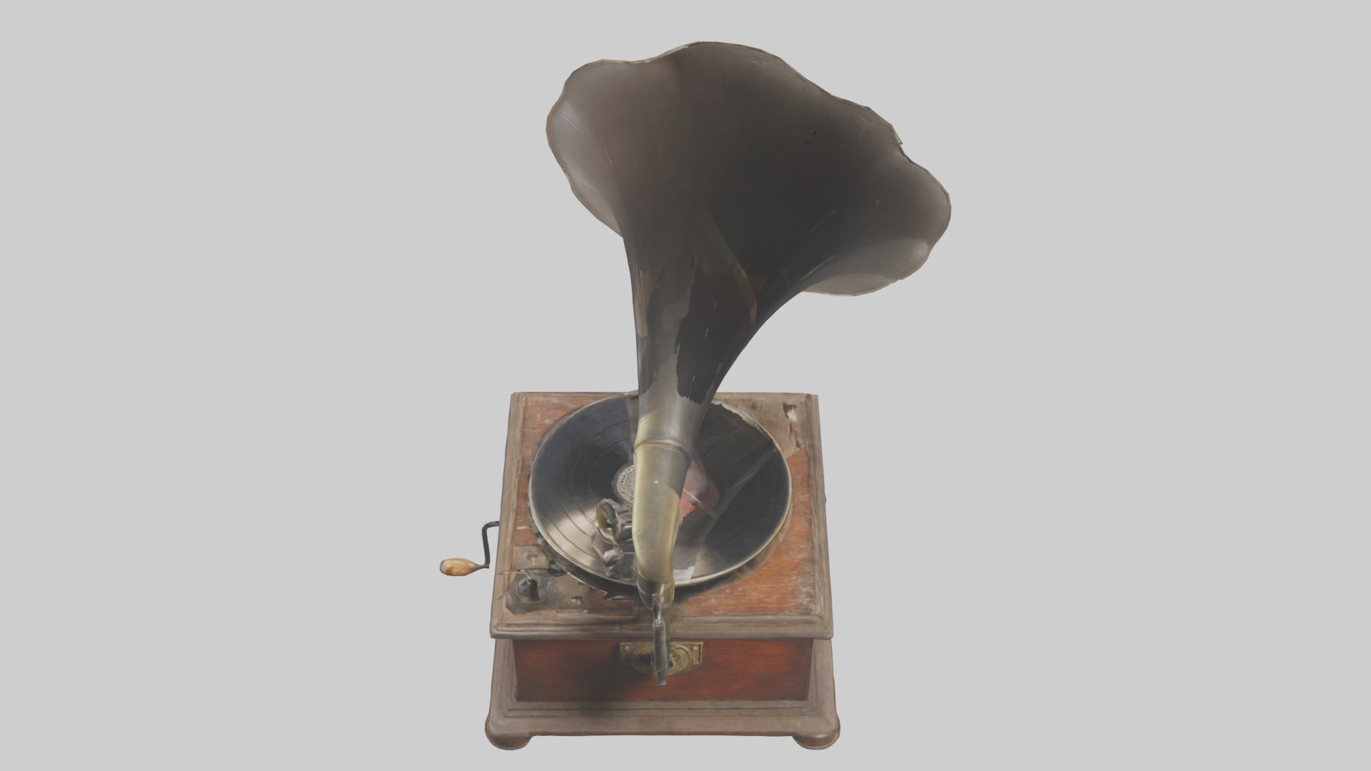 Dusty Old Gramophone Model Low-poly 3D model_6