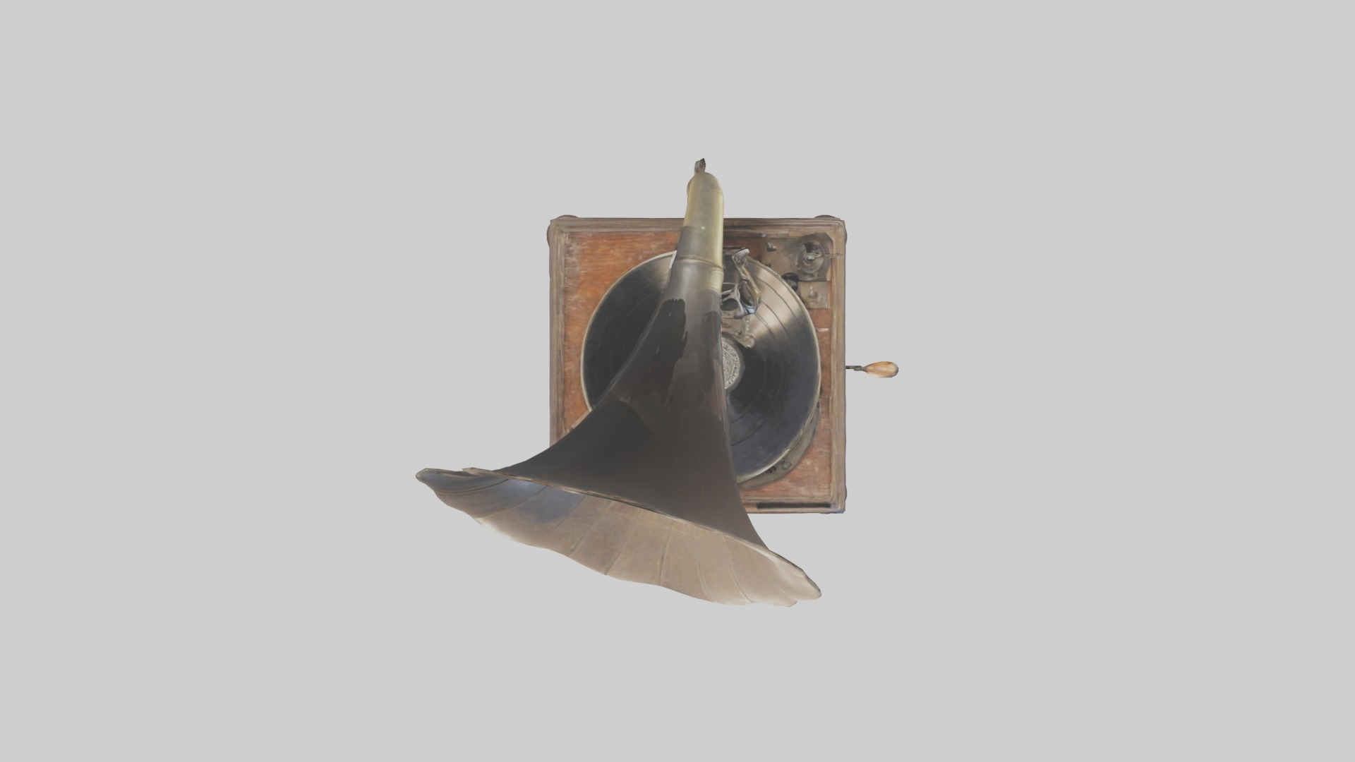 Dusty Old Gramophone Model Low-poly 3D model_2