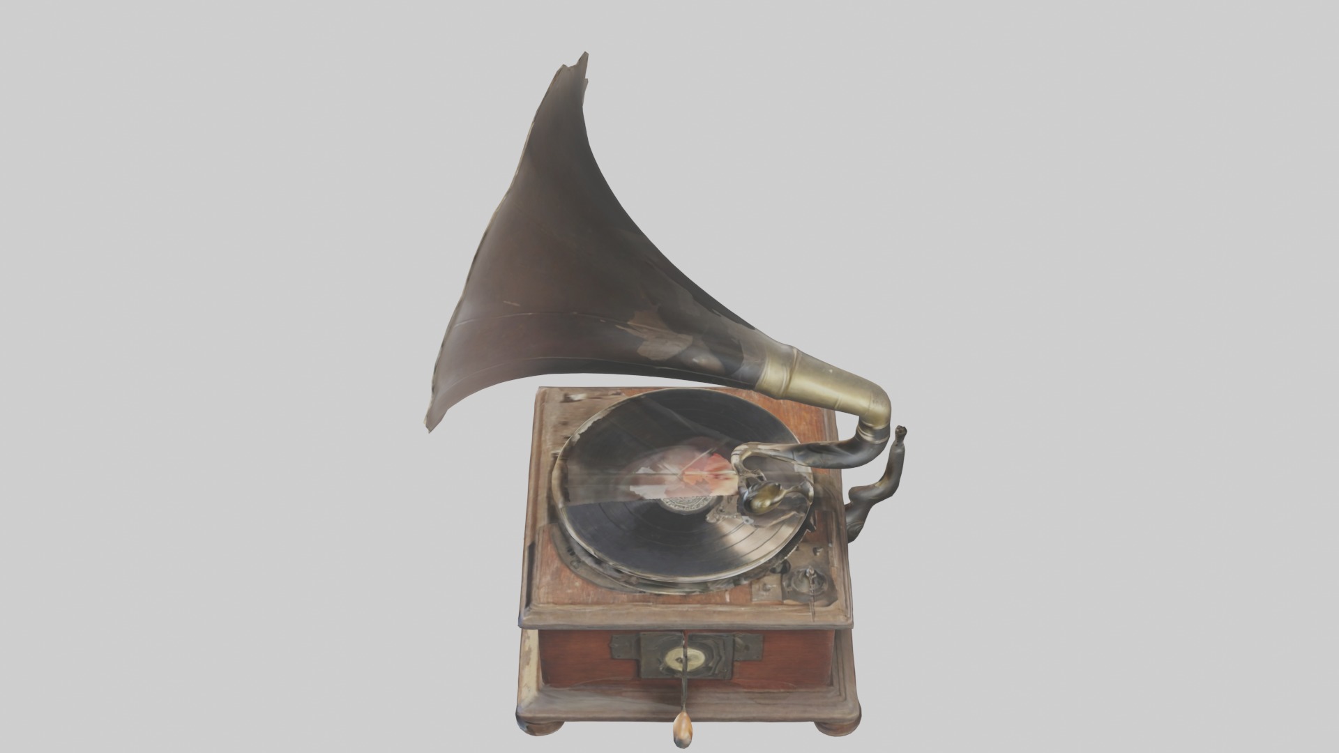 Dusty Old Gramophone Model Low-poly 3D model_16