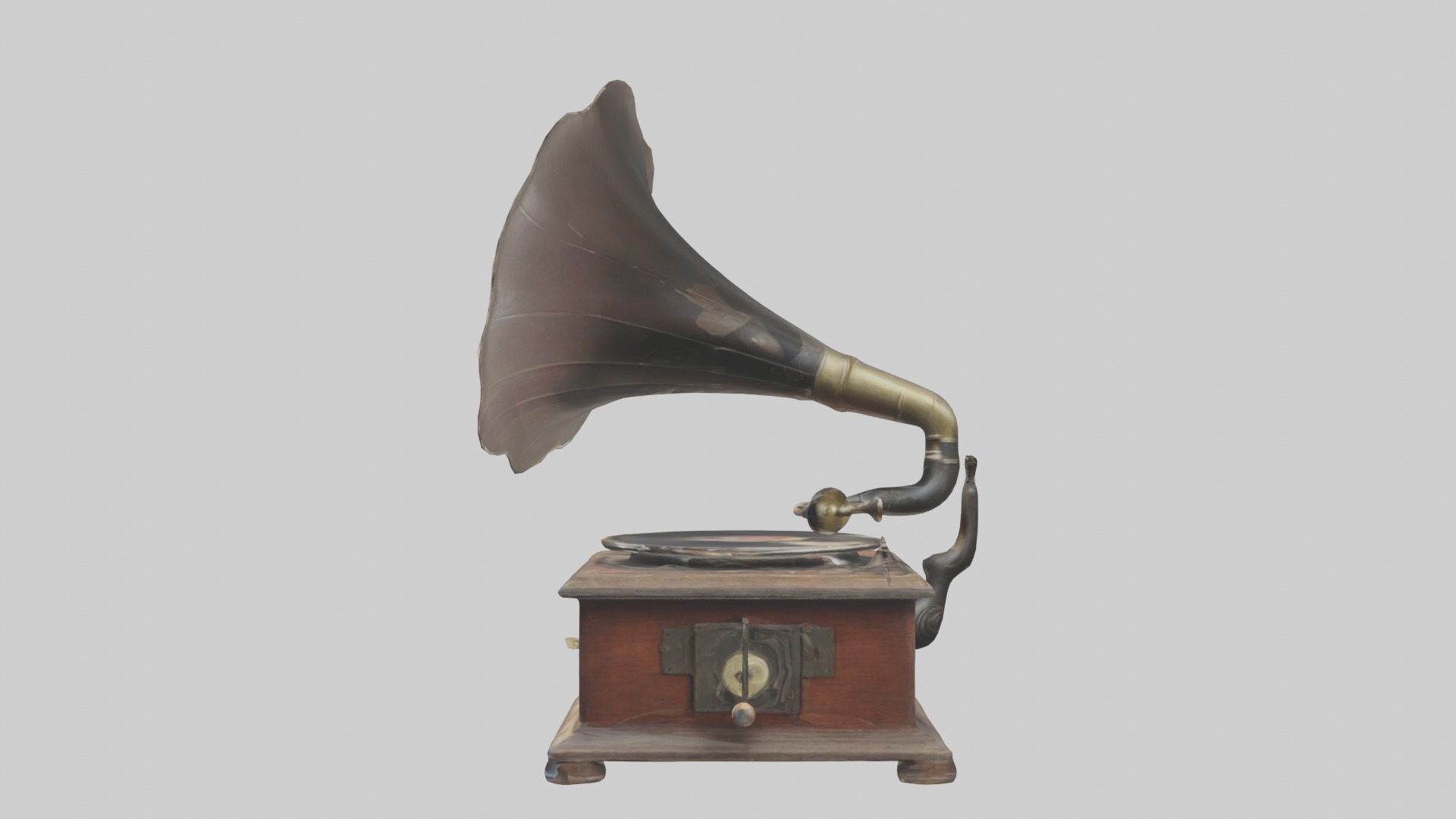 Dusty Old Gramophone Model Low-poly 3D model_17
