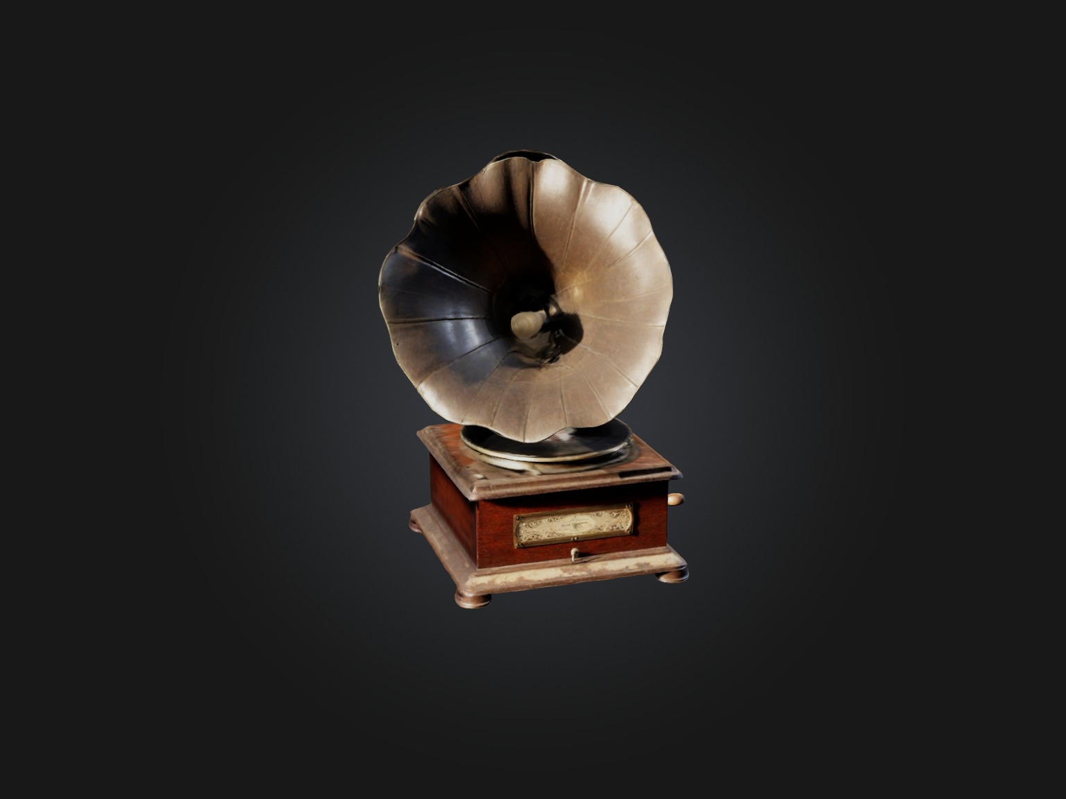 Dusty Old Gramophone Model Low-poly 3D model_10