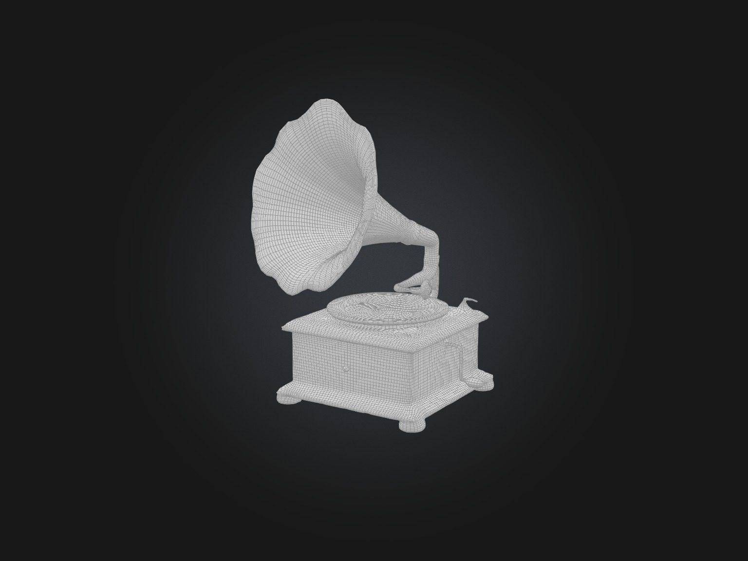 Dusty Old Gramophone Model Low-poly 3D model_7