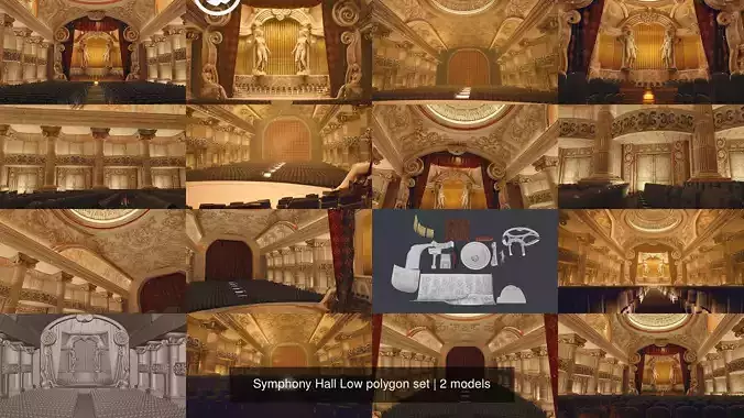 Symphony Hall Low polygon set
