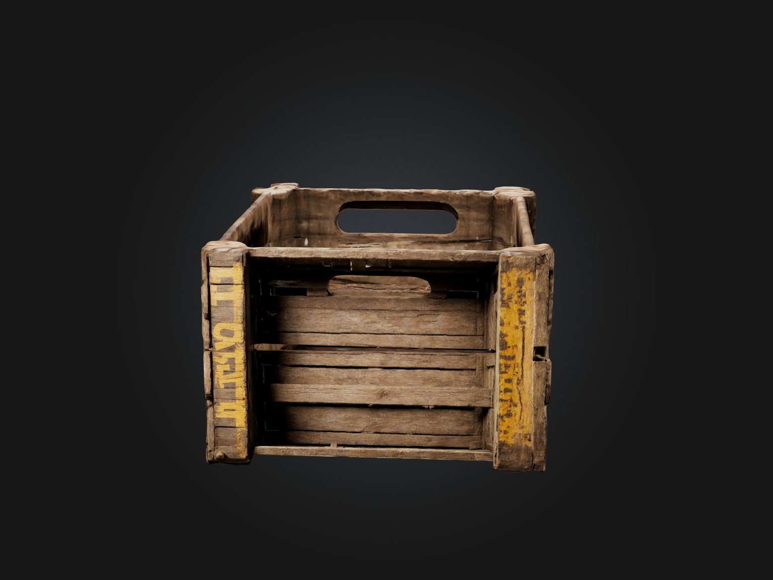 Dilapidated Wooden Crate Model Low-poly 3D model_9