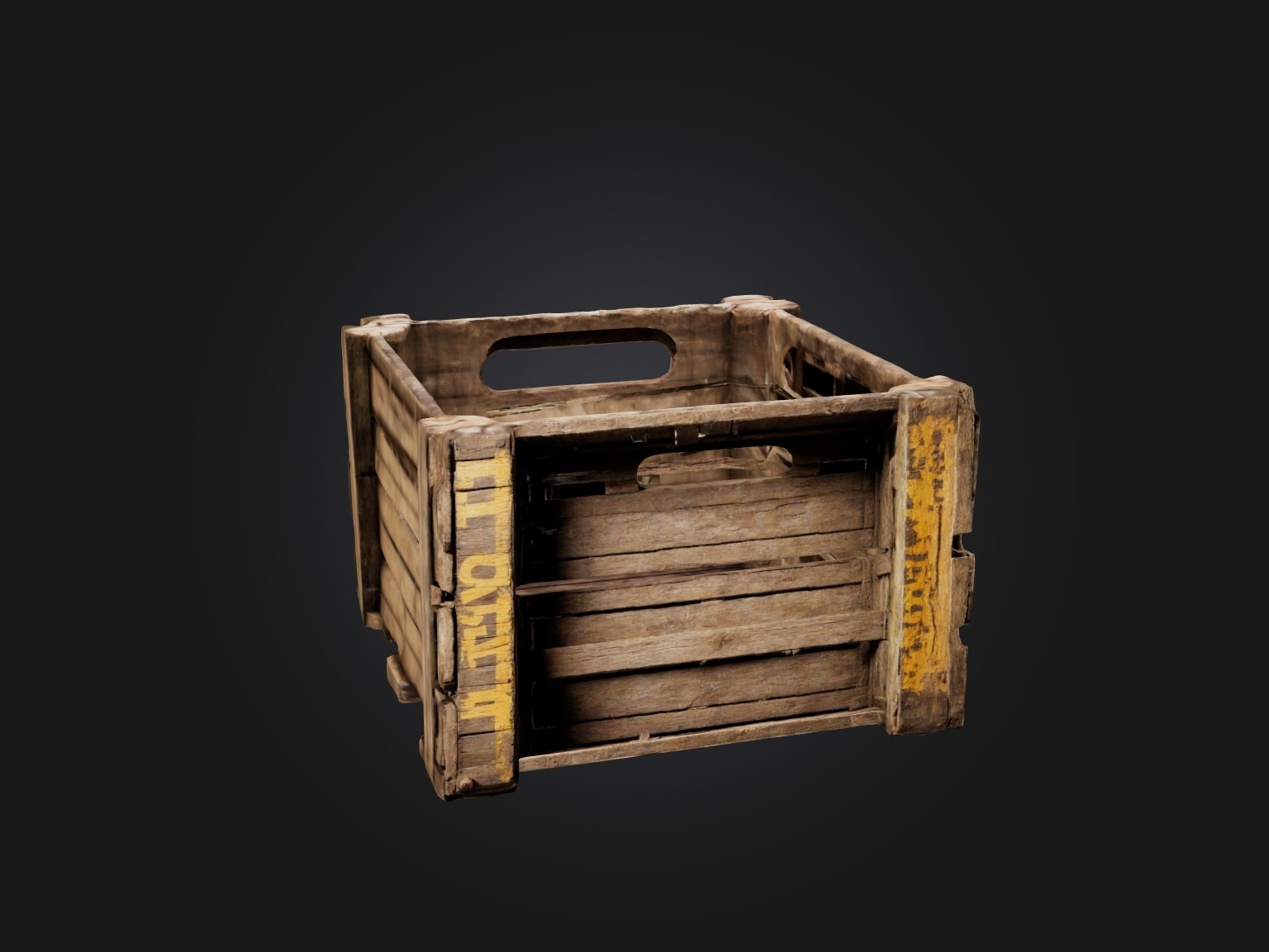 Dilapidated Wooden Crate Model Low-poly 3D model_10