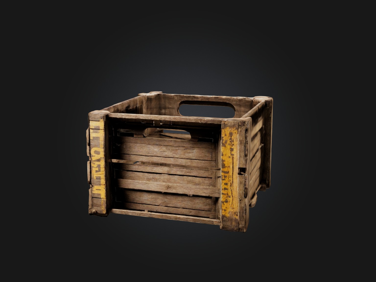 Dilapidated Wooden Crate Model Low-poly 3D model_8