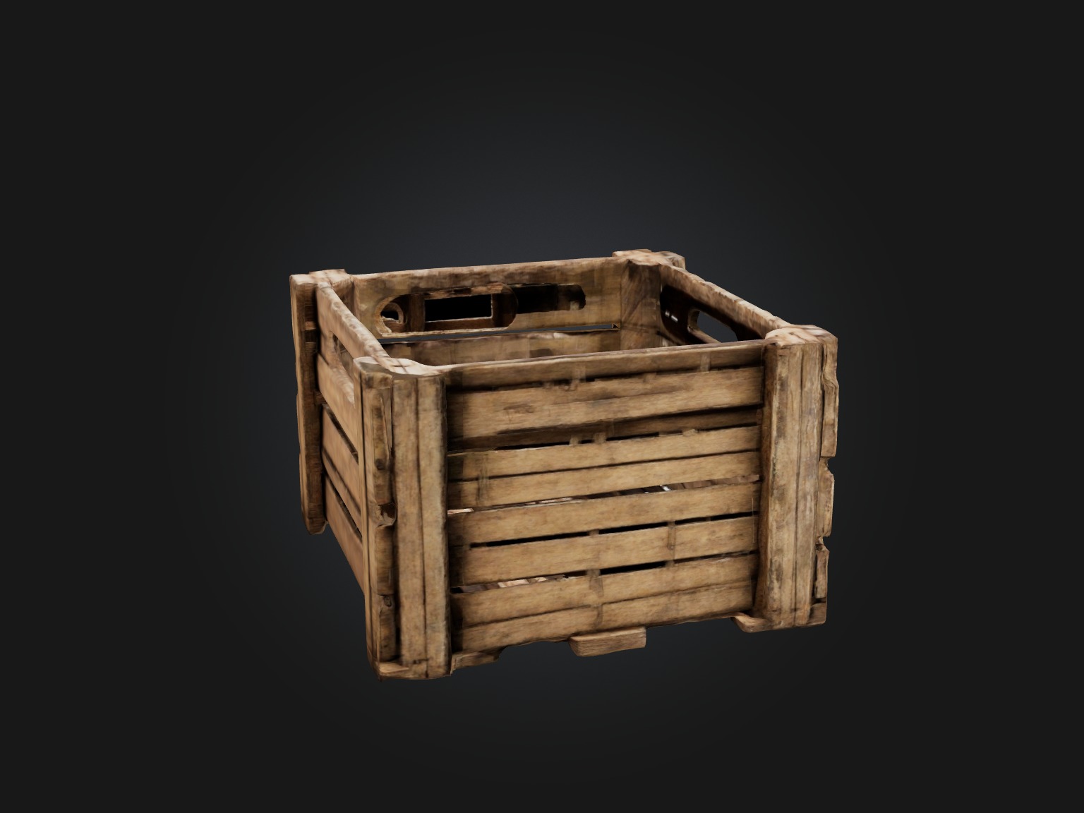 Dilapidated Wooden Crate Model Low-poly 3D model_15