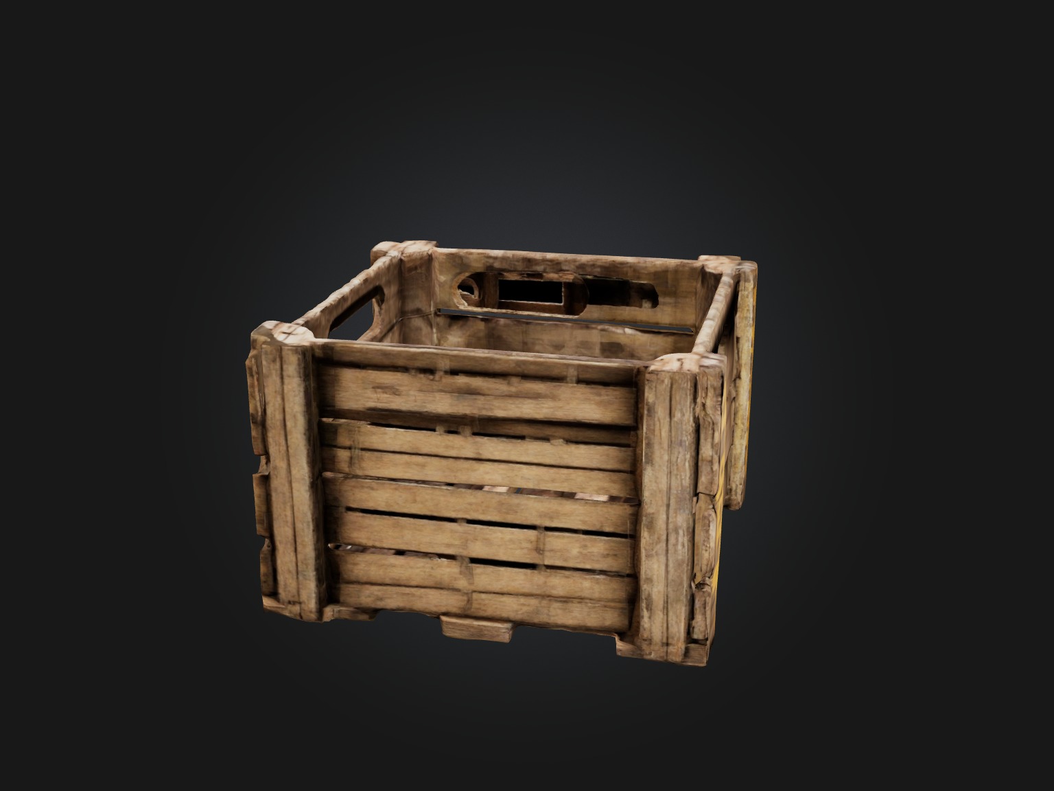 Dilapidated Wooden Crate Model Low-poly 3D model_12