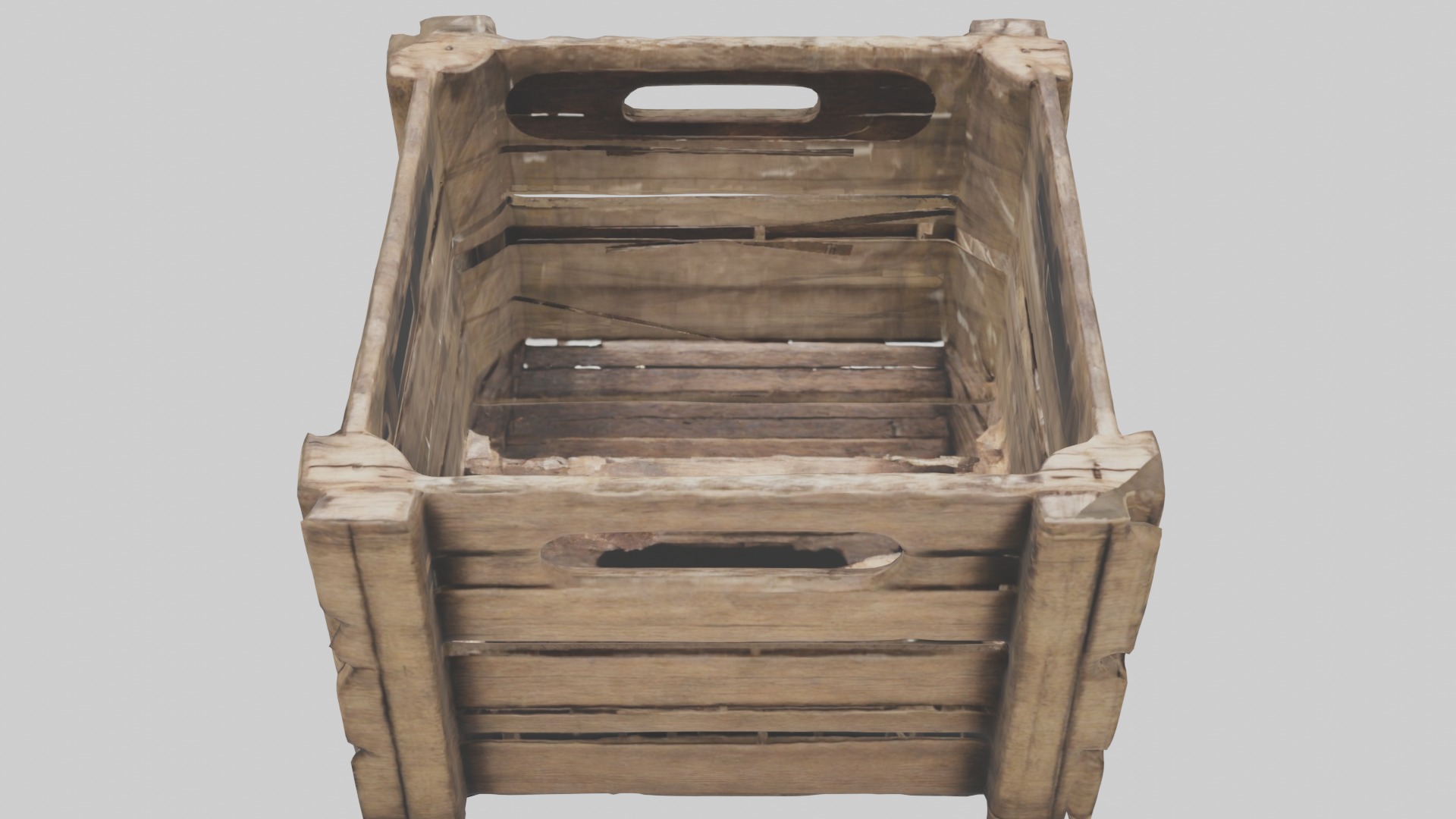 Dilapidated Wooden Crate Model Low-poly 3D model_17