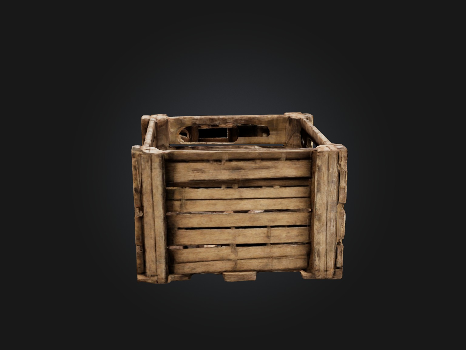 Dilapidated Wooden Crate Model Low-poly 3D model_13