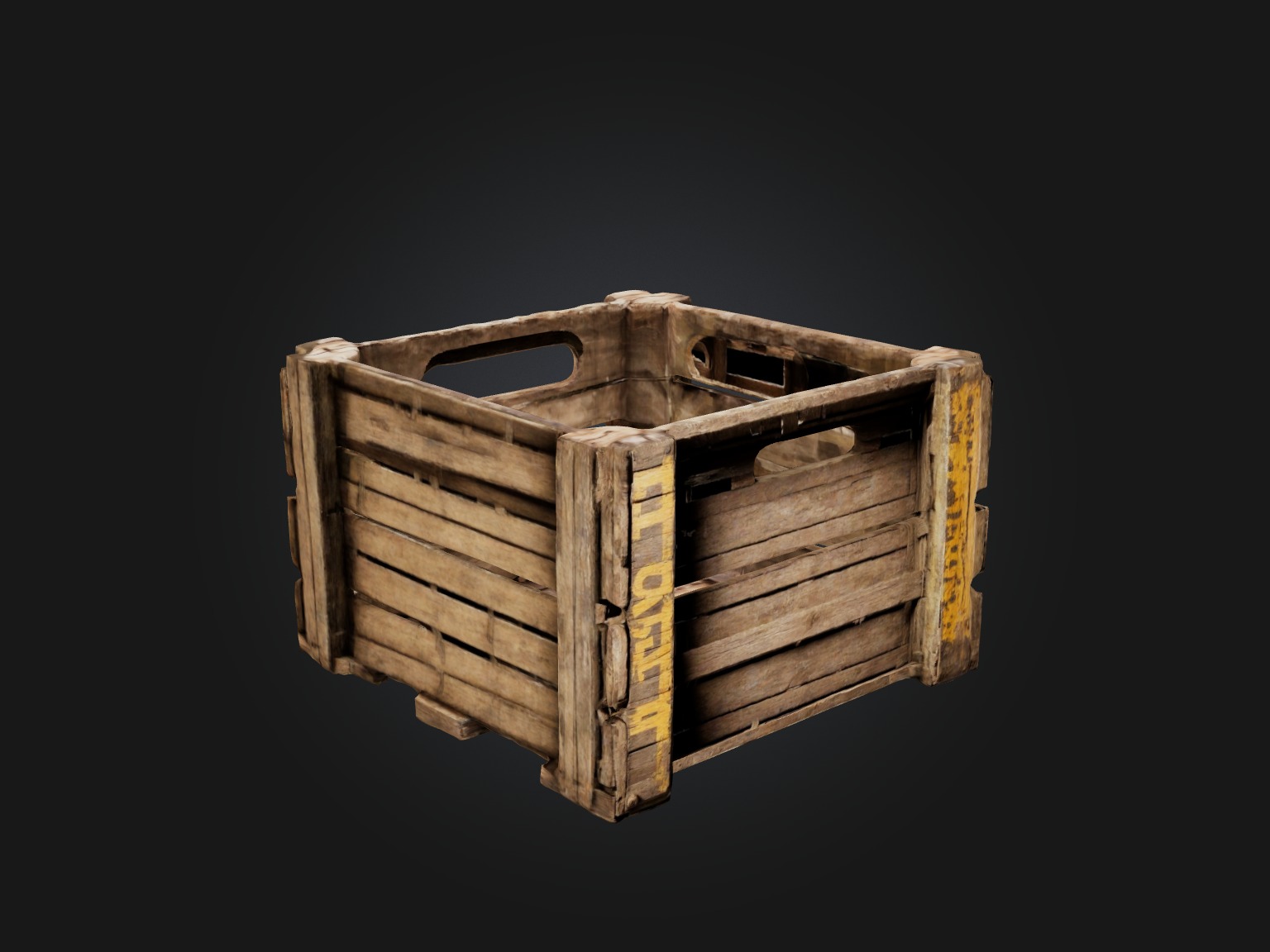 Dilapidated Wooden Crate Model Low-poly 3D model_11