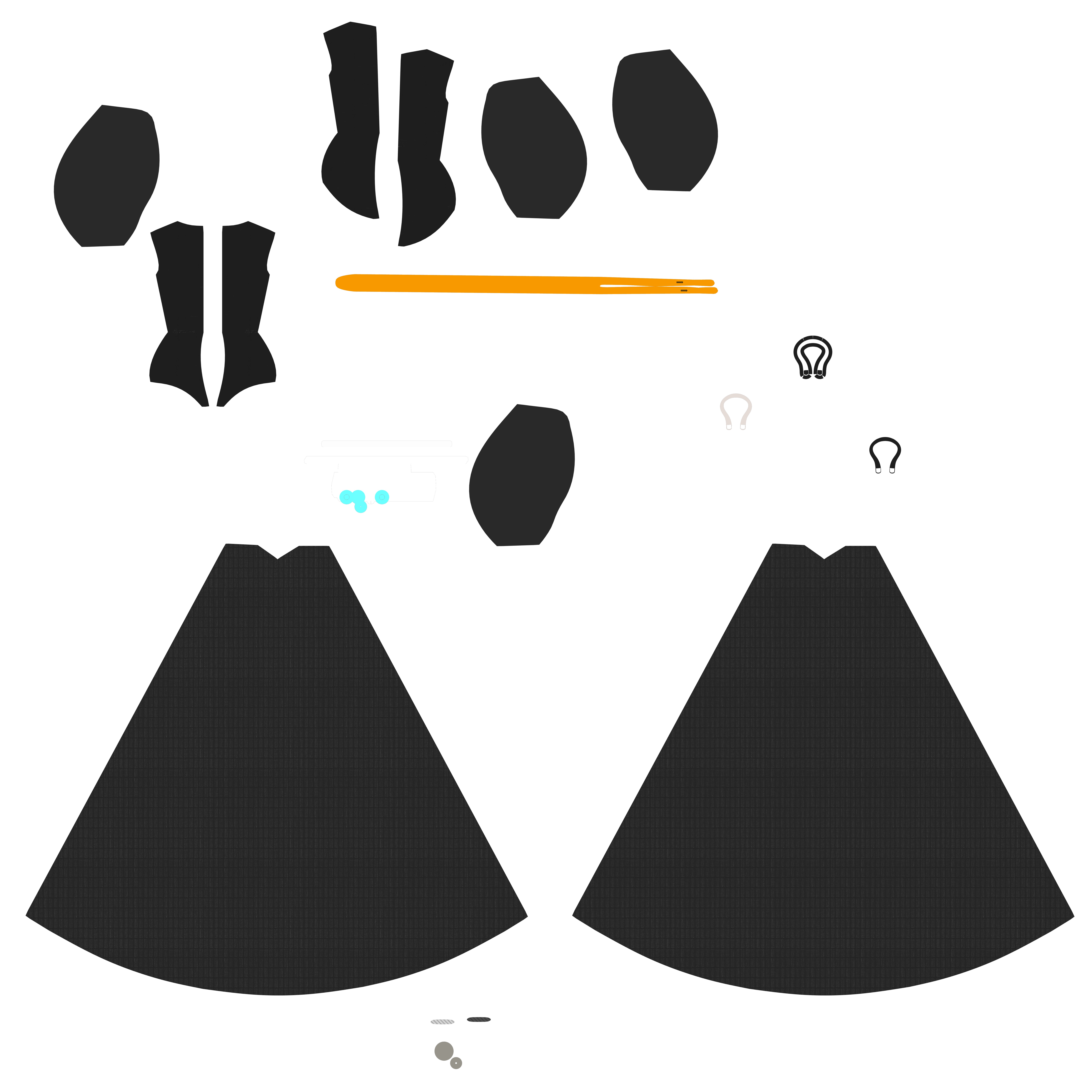 Dark Assassin women with uv with texture fbx Low-poly 3D model_1