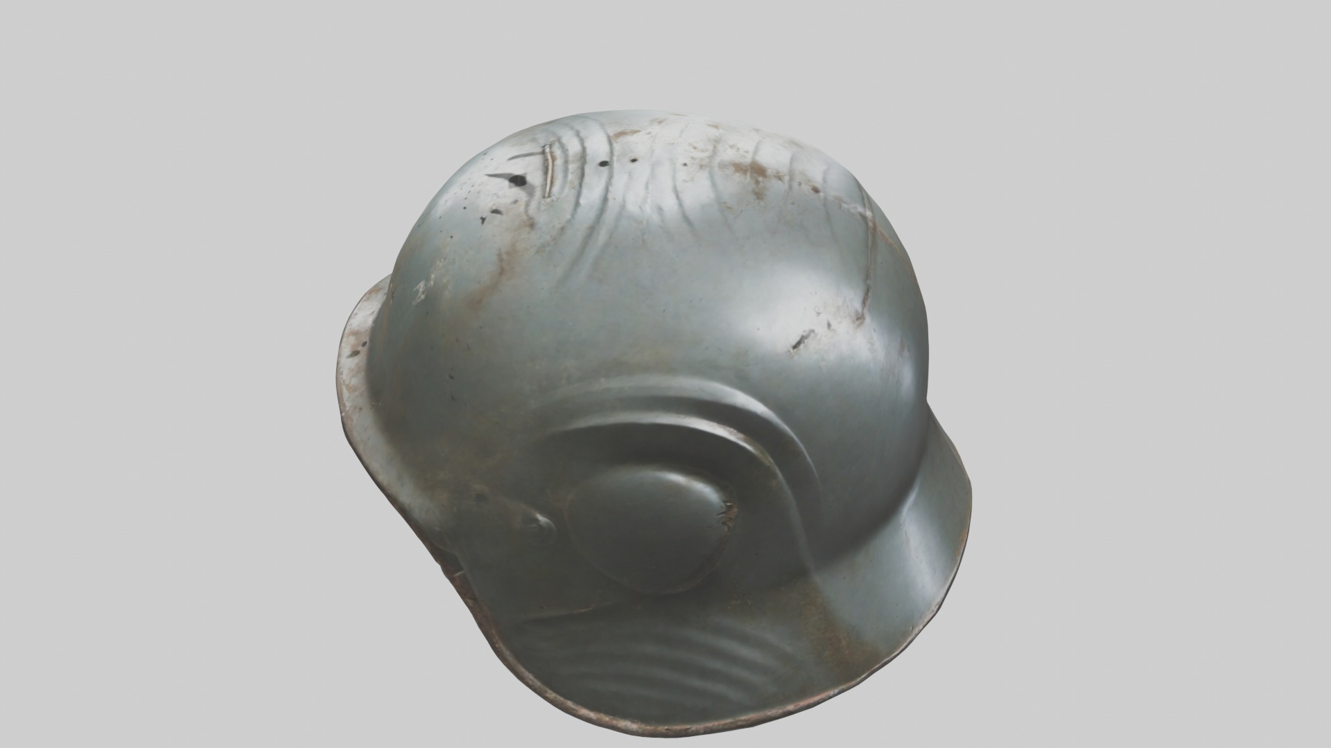 Dented Old Helmet Model Low-poly 3D model_1