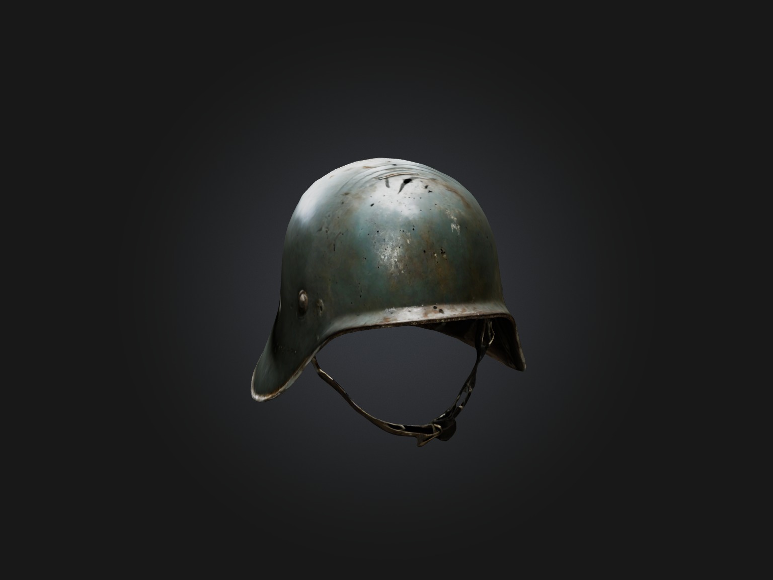 Dented Old Helmet Model Low-poly 3D model_10
