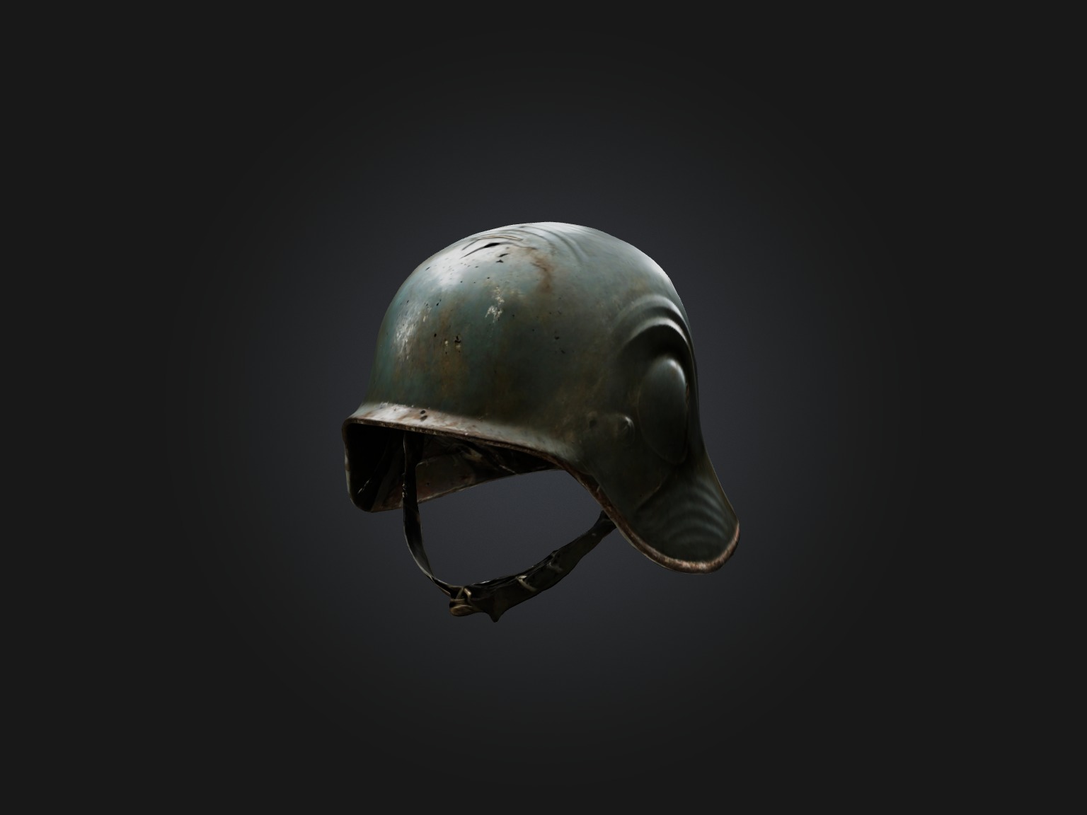 Dented Old Helmet Model Low-poly 3D model_14