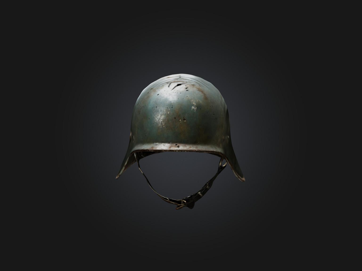 Dented Old Helmet Model Low-poly 3D model_9