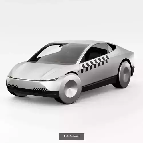 2 colors robotaxi set 3D Model Collection