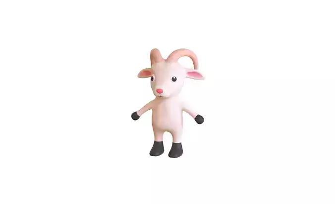 High-Quality 3D Cute Goat for Games 