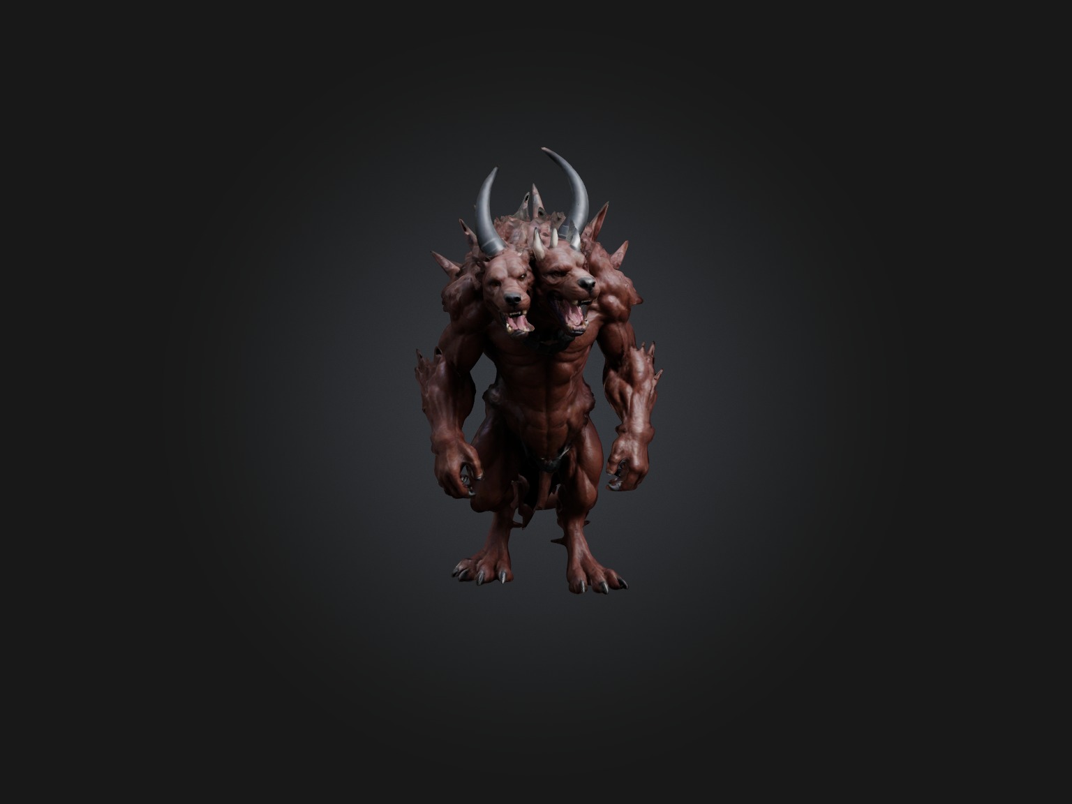 Cerberus Low-poly 3D model_4
