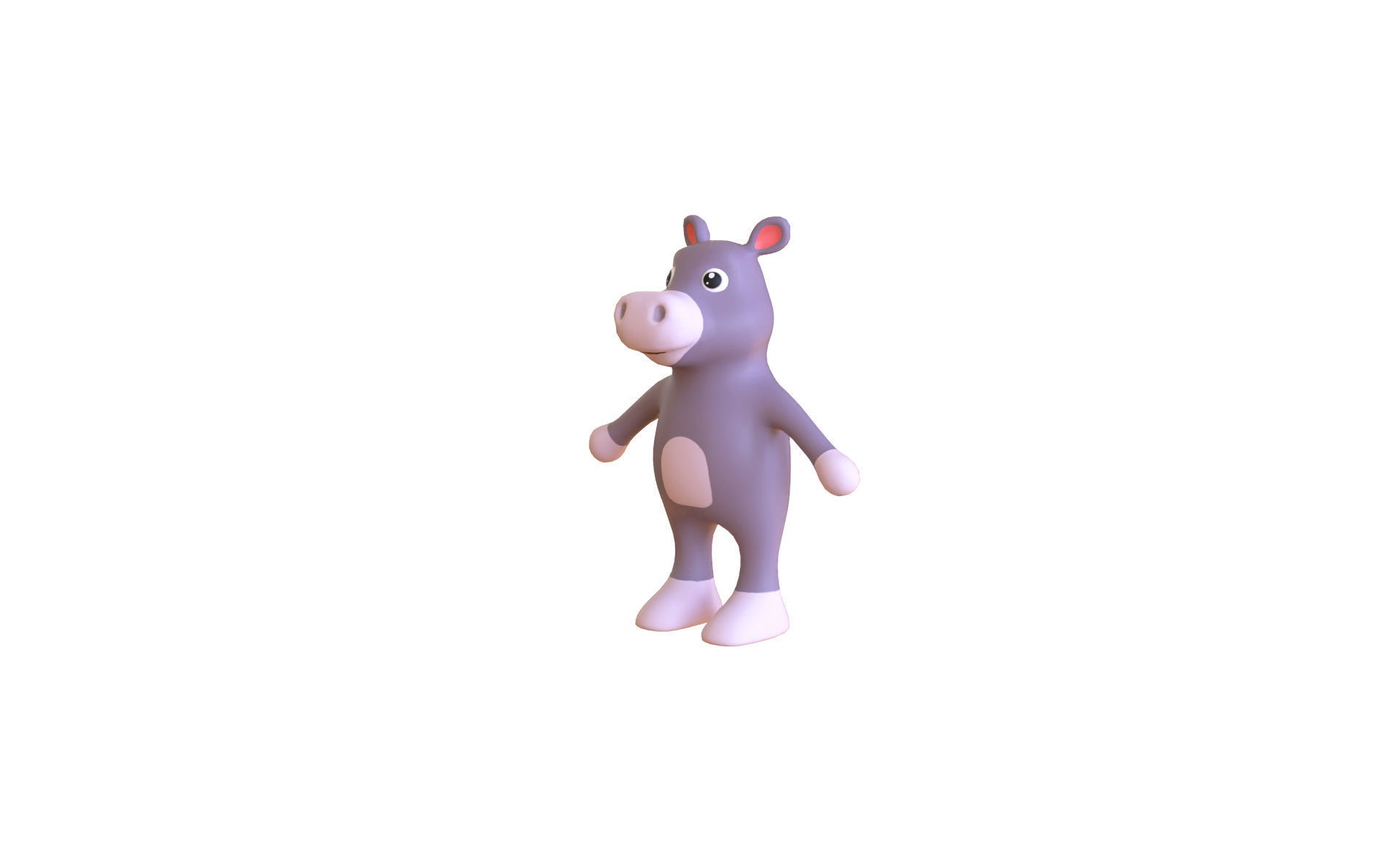 High-Quality 3D Cute Hippo for Games Low-poly 3D model_1