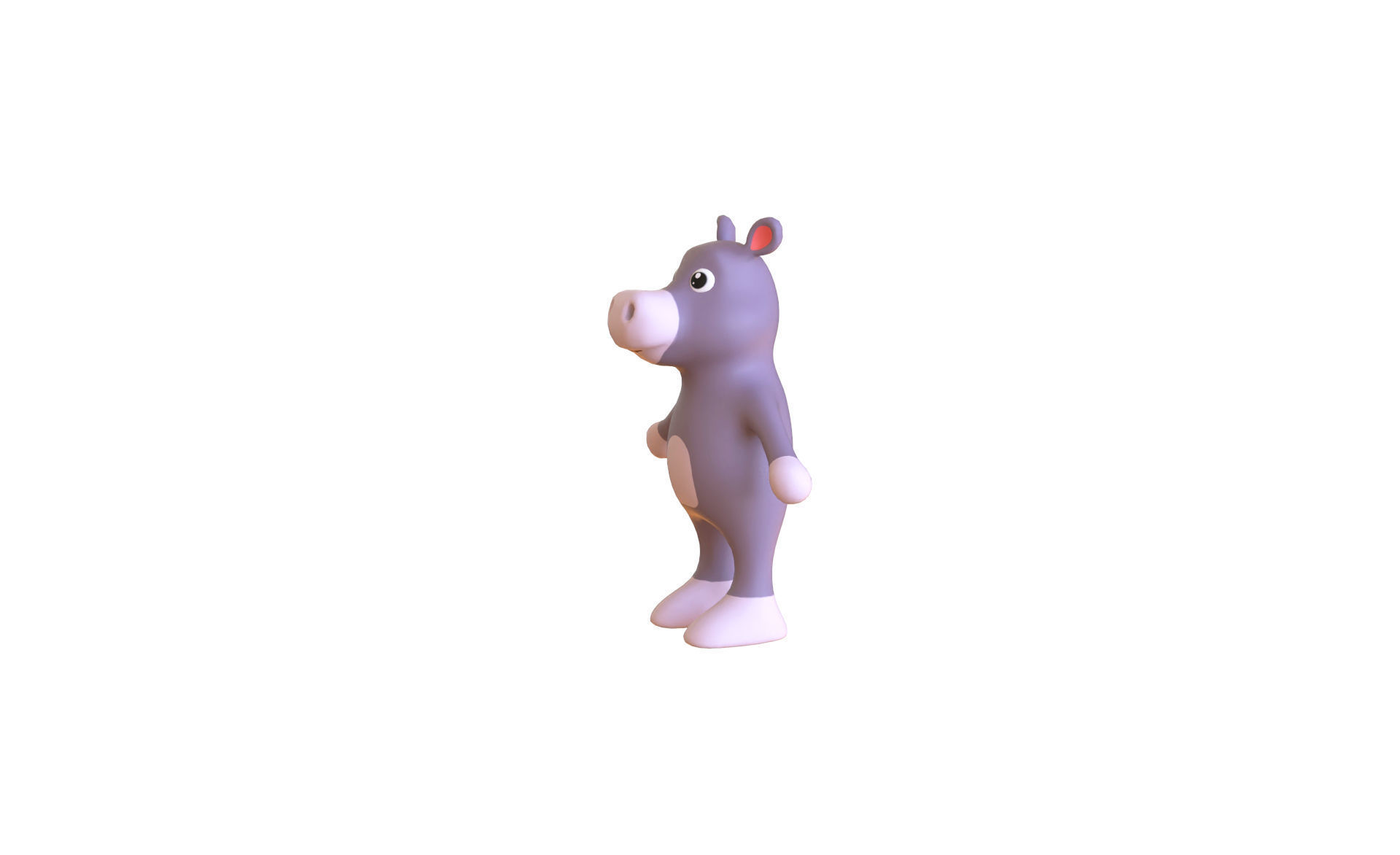 High-Quality 3D Cute Hippo for Games Low-poly 3D model_2