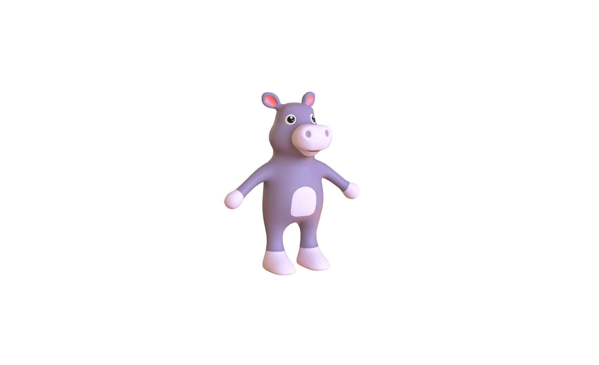 High-Quality 3D Cute Hippo for Games Low-poly 3D model_6
