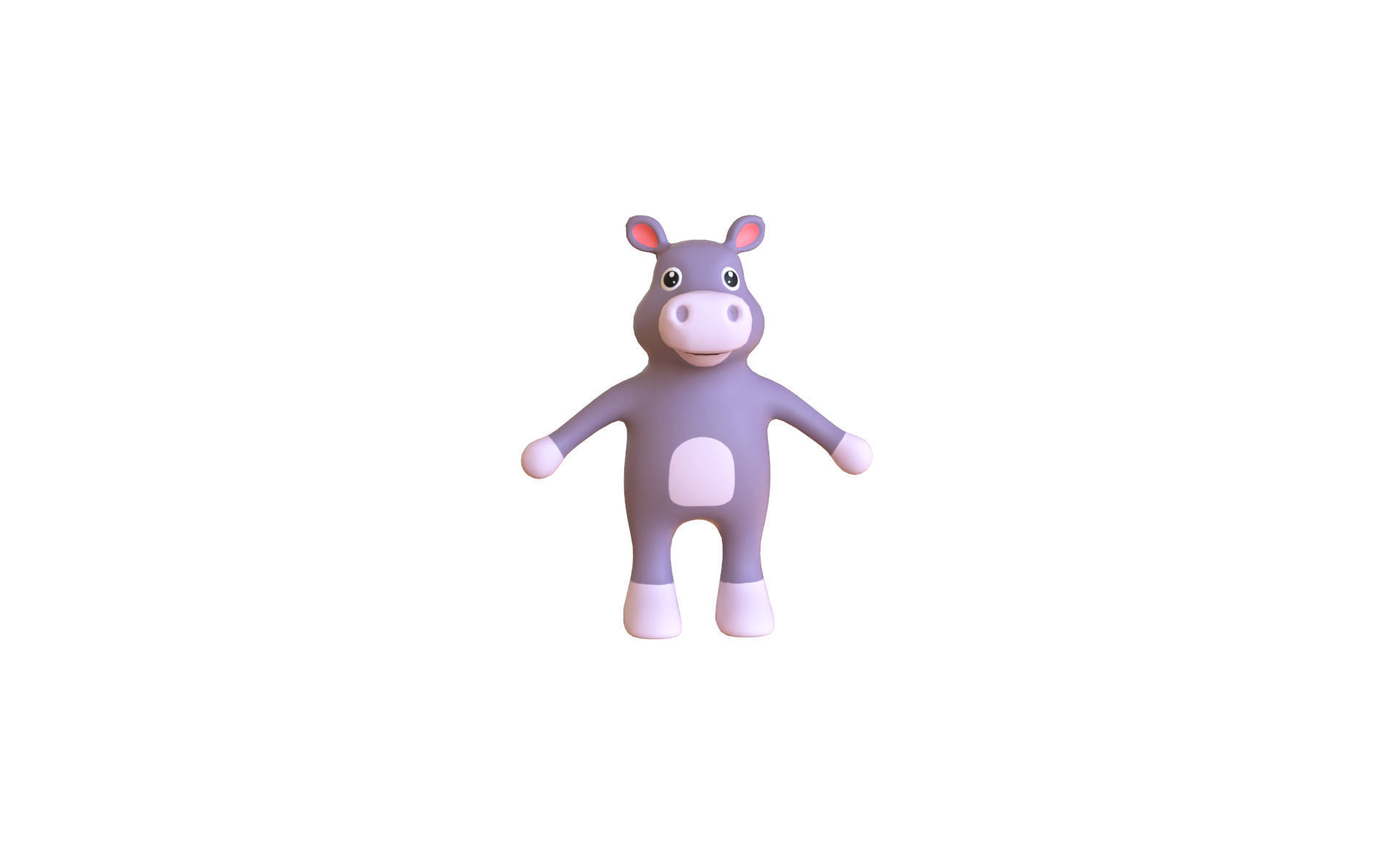 High-Quality 3D Cute Hippo for Games Low-poly 3D model_7