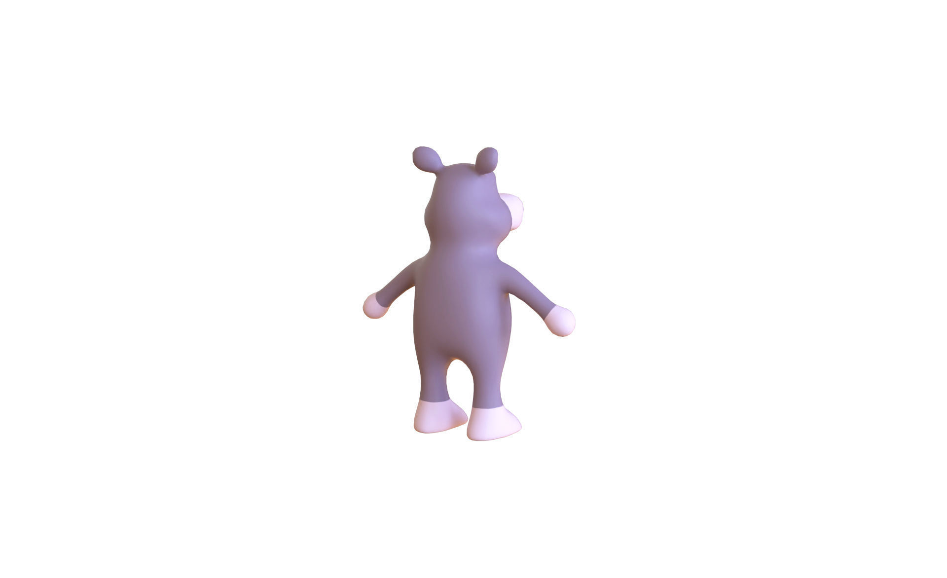 High-Quality 3D Cute Hippo for Games Low-poly 3D model_4