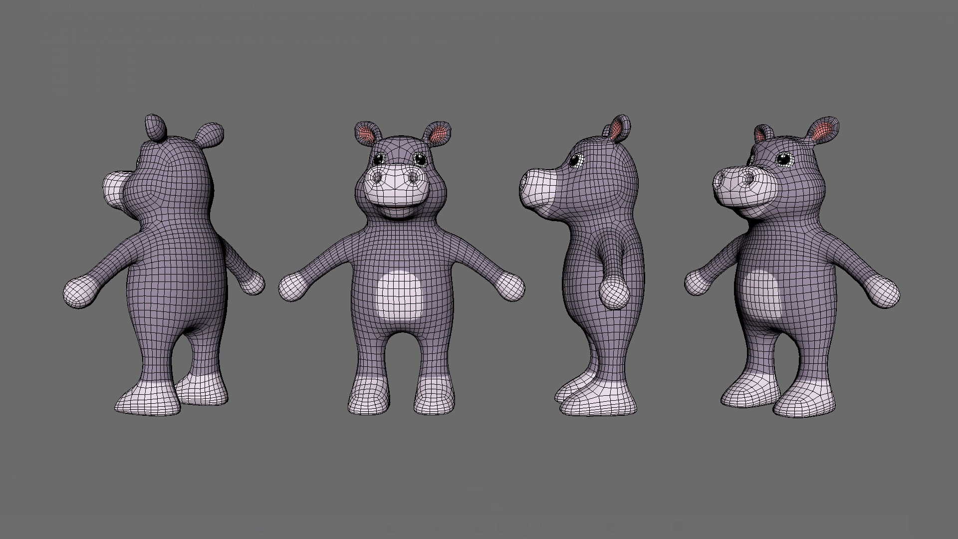 High-Quality 3D Cute Hippo for Games Low-poly 3D model_9