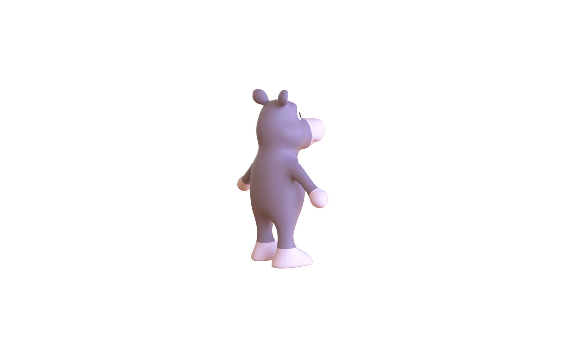 High-Quality 3D Cute Hippo for Games Low-poly 3D model_5