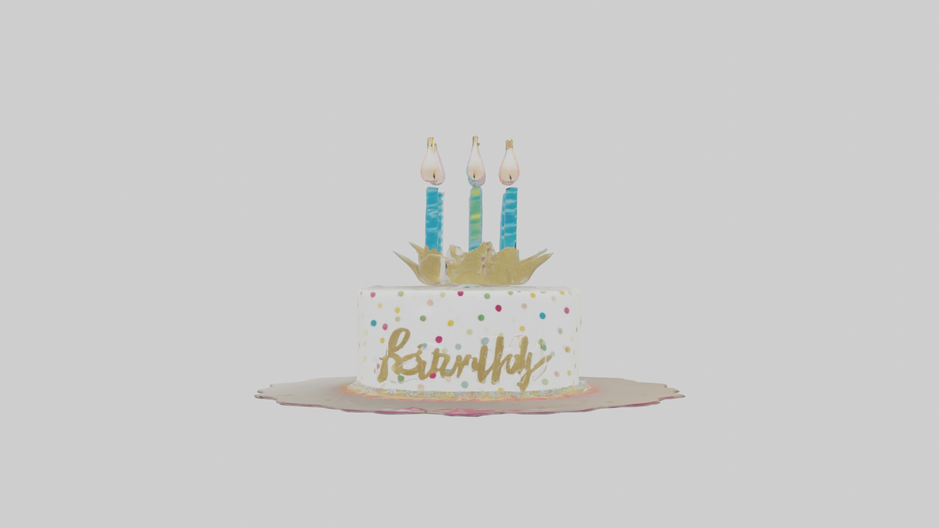 Birthday Card Low-poly 3D model_15