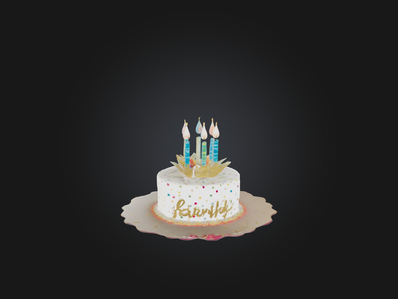 Birthday Card Low-poly 3D model_11