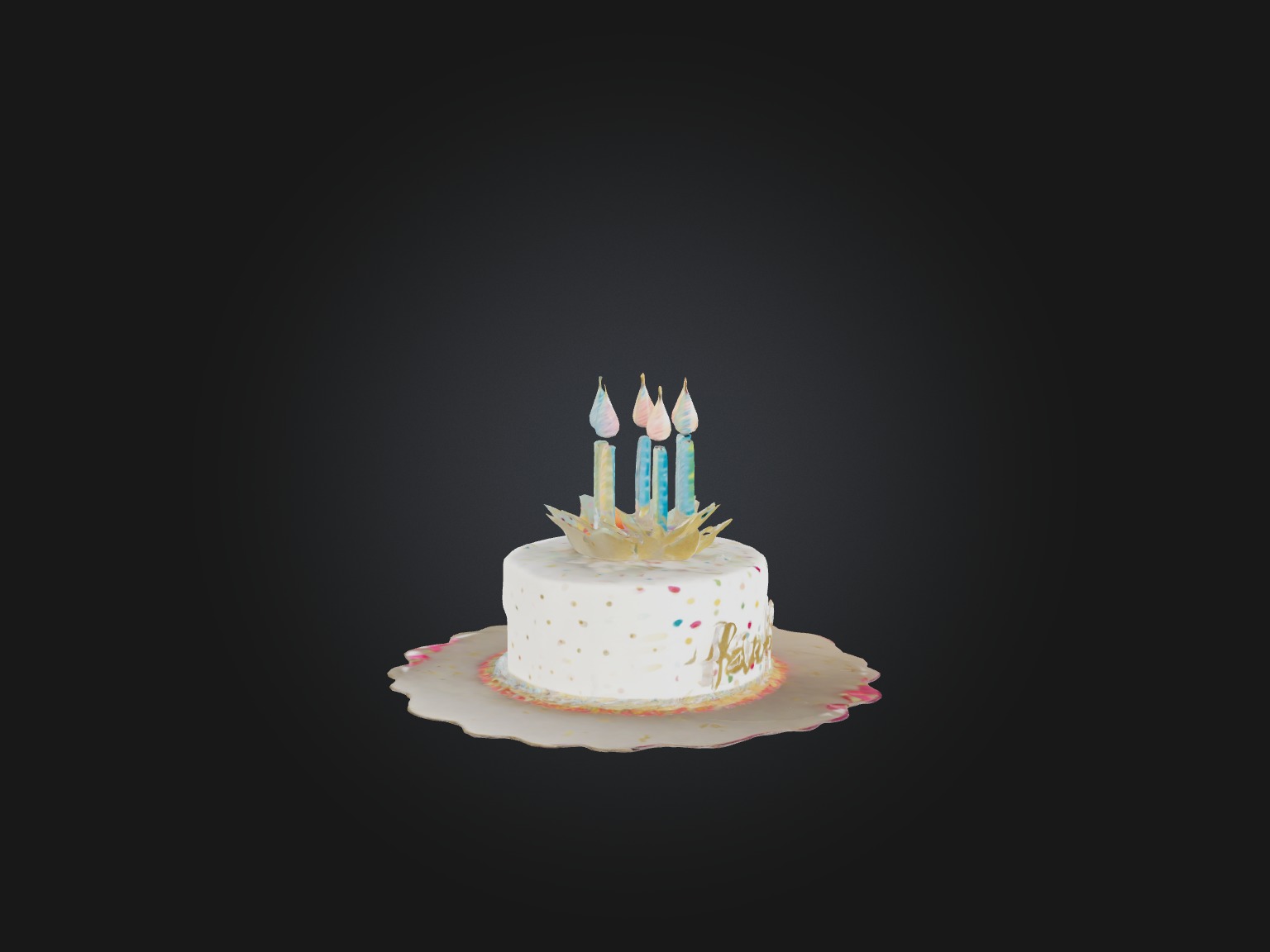 Birthday Card Low-poly 3D model_10