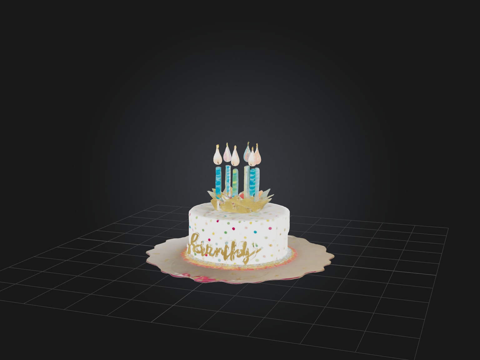 Birthday Card Low-poly 3D model_6