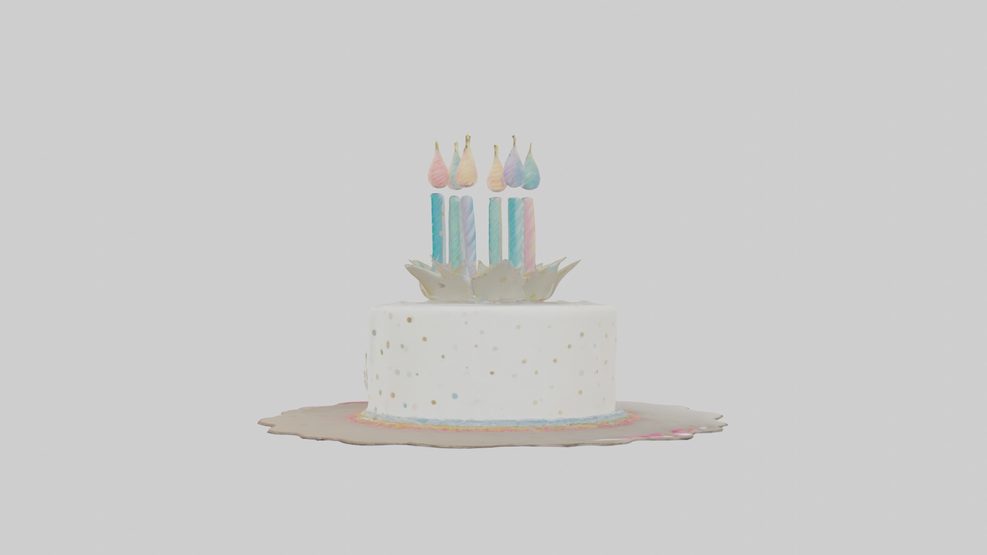 Birthday Card Low-poly 3D model_1