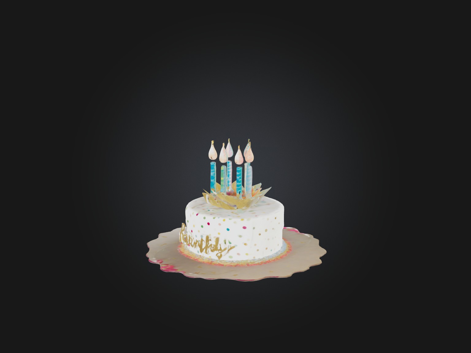 Birthday Card Low-poly 3D model_7