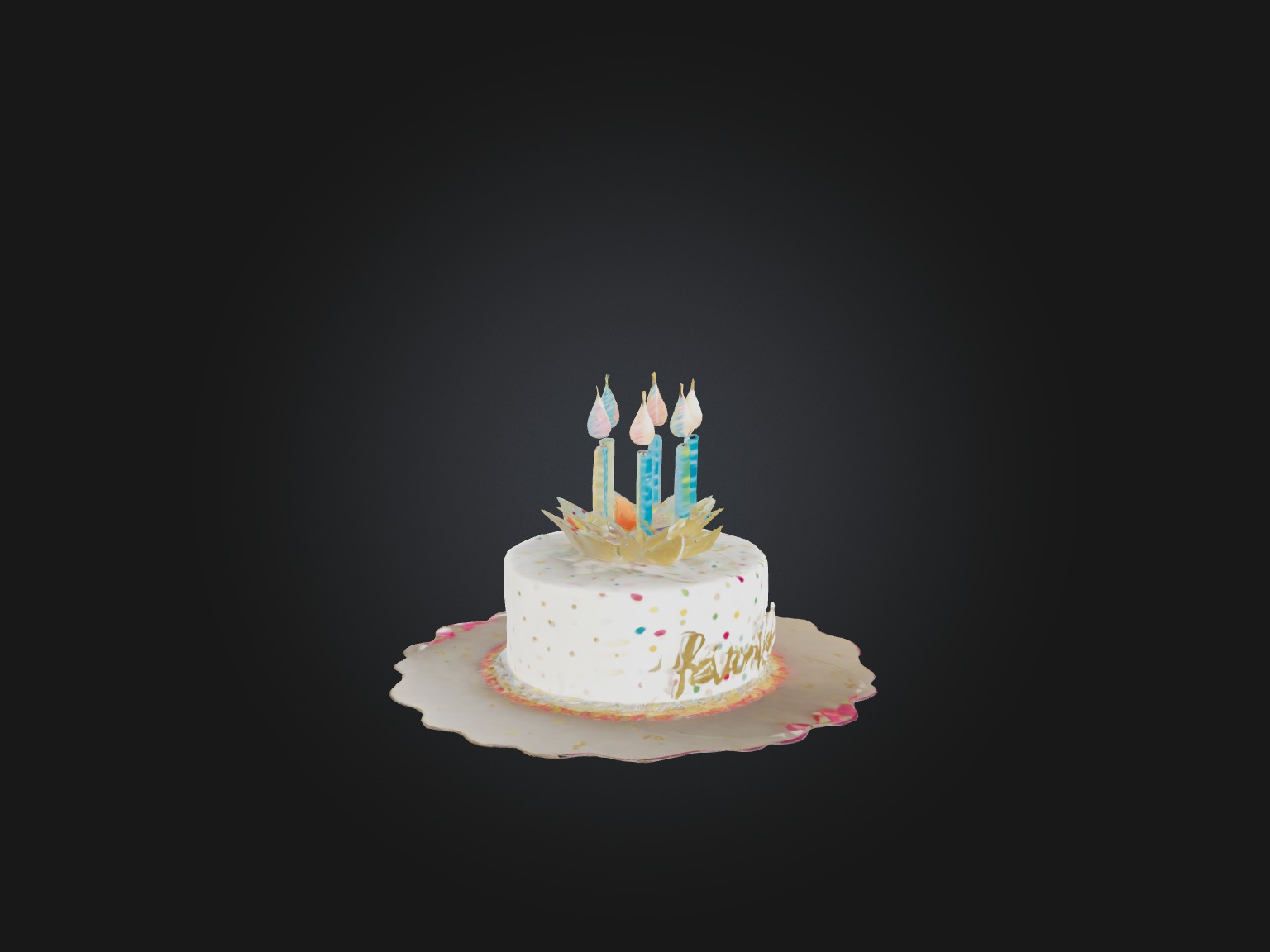 Birthday Card Low-poly 3D model_12
