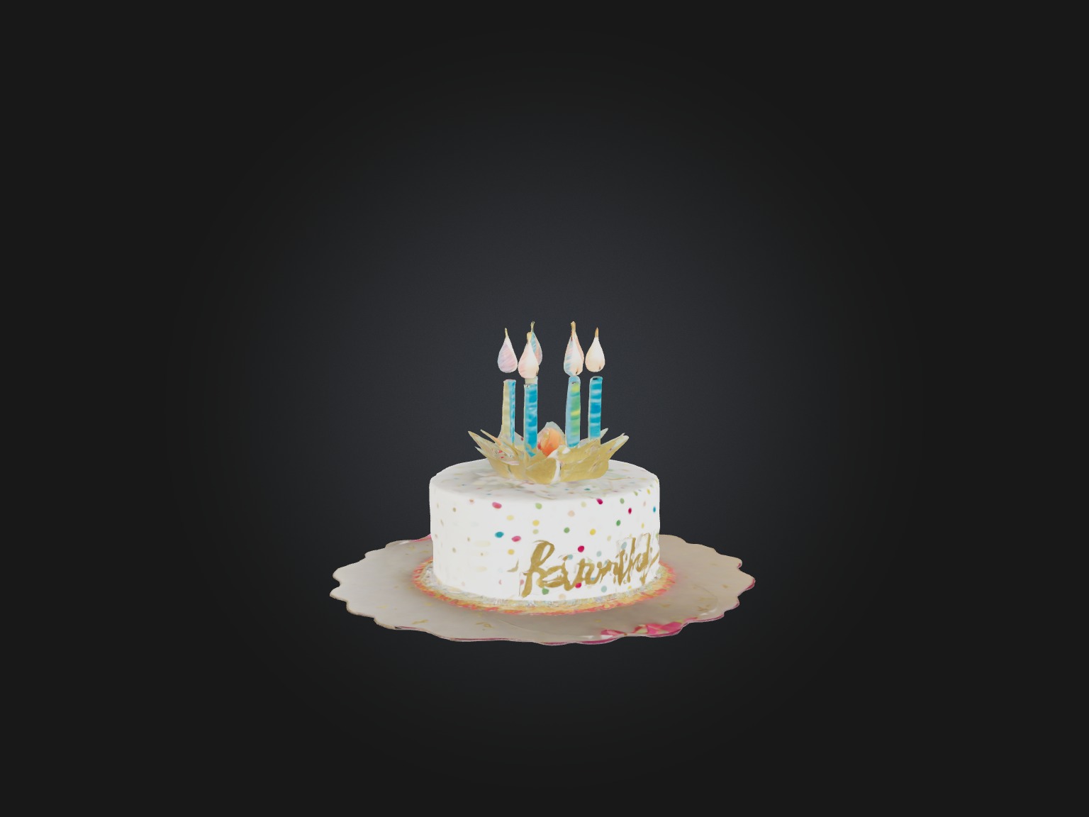Birthday Card Low-poly 3D model_13